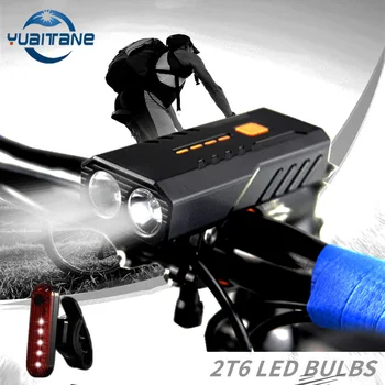 4800mAh LED Požičovňa Svetlo predné USB Nabíjateľné Bicykli Svetlometu Nepremokavé Bicykli jazda na Bicykli Lampa Bike Príslušenstvo pre noci na koni