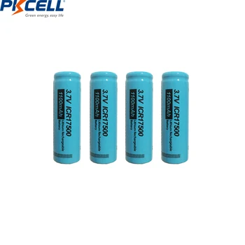 4PCS PKCELL ICR17500 Batéria 1100mAh 3,7 V Li-ion Nabíjateľná Batéria Lítiová batéria pre baterku, elektrický holiaci strojček holiaci strojček