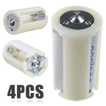4PCS Priesvitné AA na Veľkosť D Batérie Converter Adaptér Prípade AA Batérie Prípade NOV99
