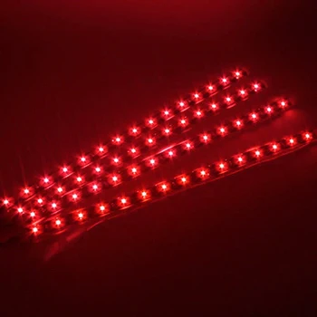 4X Nepremokavé 30 cm 15SMD LED 3528 Flexibilné Červené Prúžky Svetla pre Domáce Vonkajšie Auto Trubice, Pásy Svetlo Dekoratívne Žiarovka 12V