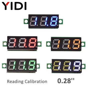 5 ks/10pcs 0.28 Palcový Mikro LED Digitálny Voltmeter DC 0-100V 2.3-30V Auto, Auto, Motocykel Napätie Tester Meter Detektor Červená Modrá