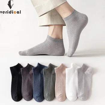 5 Párov Nové Módne Bavlnené Ponožky Pre Pánske Vysoko Kvalitné Obchodné Bežné Šaty Ponožky Letné Tenké Priedušný Oka Ponožky Mužov Sox