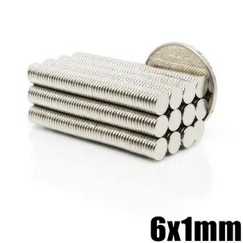 50/100/200/500Pcs-6mm X 1mm Silný Valec Vzácnych Zemín Magnet 6 X 1 Neodýmu Hromadný List N35 Mini Malé Okrúhle Magnety Disk 6*1mm