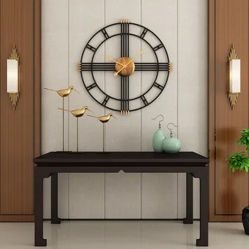 50 cm Moderný minimalistický hodiny obývacia izba nástenné hodiny nordic štýl železa stlmiť hodiny