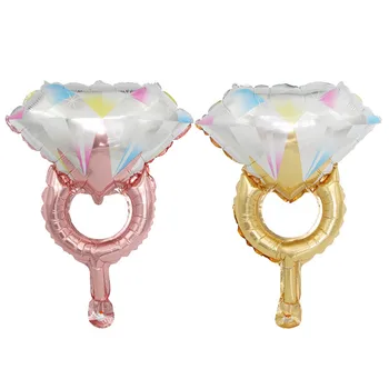 50pcs Mini Diamantový Prsteň Balóny Rose Gold Ring Fóliový Balón Valentína, Svadbu Happy Birthday Party Dekorácie Baby Sprcha
