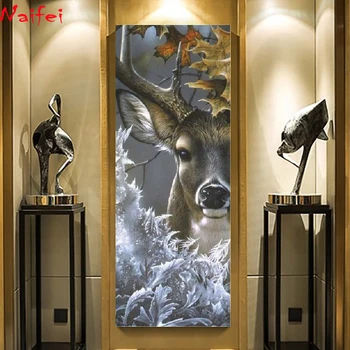 5D DIY Zvierat Diamond Výšivky Diamond Maľovanie Vianočných jeleň Cross Stitch Plné námestie kolo Drahokamu elk domova