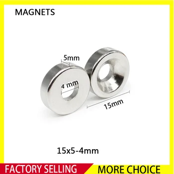 5~100KS 15x5-4 mm Magnet Neodýmu Magnet 15 mm x 5 mm Otvor 4 mm Vzácnych Zemín Kolo trvalé Elektromagnet NdFeB Magnetický Disk