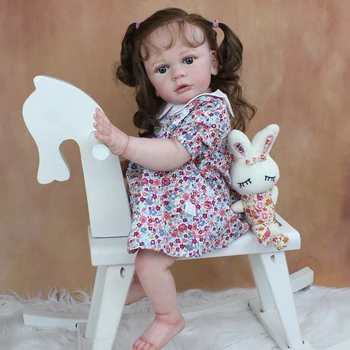 60 CM, 3D-Farba Pokožky, Mäkké Silikónové Reborn Baby Doll Hračka Pre Dievča Ako Skutočný 24 cm Dlhé Vlasy Princezná Batoľa Tayra Bebe Boneca