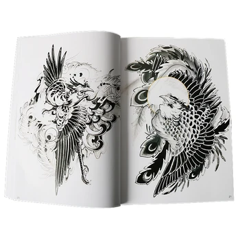 68 Strán A4 Tetovanie Kniha, Rukopis Dizajn Zvierat Dragon Orol, Tiger Diamond Squid Taška Na Rameno Sprej Sľubný Tradičný Vzor