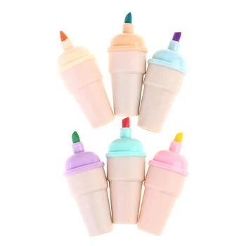 6Pcs/pack Zvýrazňovače Kawaii Ice Cream Candy Farby Zvýrazňovač Kancelárske Školské potreby