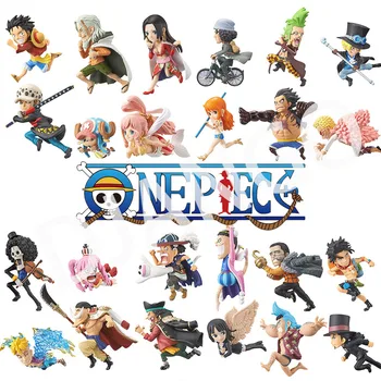 6pcs/Veľa Jeden Kus WCF Obrázok Nastaviť Luff Zoro Shanks Ace Nami PVC Anime Akčná Figúrka Manga Zberateľskú Model Bábiky Hračky
