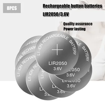 8PCS 3.6 V LIR2050 lir 2050 lítium-iónová nabíjateľná batéria 80mah Li-ion tlačidlo okrúhlu vymeniť za CR2050 CR 2050