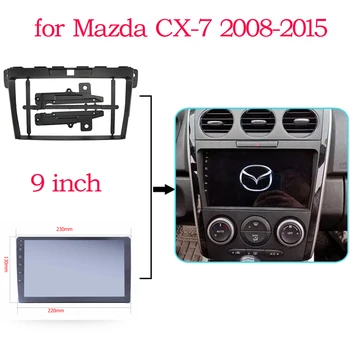 9 palcový autorádia Fascia Rám Tvár Inštalačný Panel Palubnej dosky Výbava Auta pre Mazda CX-7 2008-2015 ABS Plast, Video Prehrávač