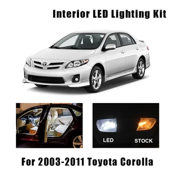 9 Žiarovky Biele Interiérové LED Svetla Kit vhodný Pre 2003-2006 2007 2008 2009 2010 2011 Toyota Corolla Mapu Dome Cargo Licencia Lampa