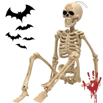 90 cm Halloween Kostra Plastové Ľudskej Lebky Kostra Anatomický Model Kostry pre Halloween Party Strašidelný Dom Dekorácie Prop