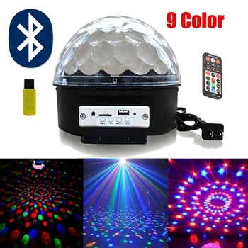 9Color Magic Ball Fáze Lampa Disco Svetlo Bluetooth Batérie Prenosného Prehrávača Hudby Zvuk Kontrolu Laserový Projektor Noc Noc