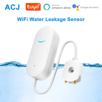 ACJ WiFi Úniku Vody Snímač Smart Home Vody Detektora Varovania pred Povodňami Pretečeniu Zabezpečenia Ochrany podporu SmartLife Tuya