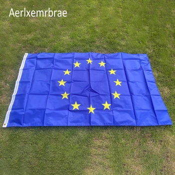 aerlxemrbrae Veľké vlajky Európskej Únie, Vlajka EÚ 90*150 cm Euro Vlajky Európy super-polyester znak Rady Európy