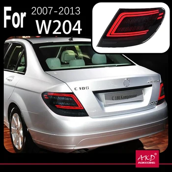 AKD Model Auta, koncových svetiel pre Benz W204 zadné Svetlá na roky 2007-2013 C200 C220 C300 LED DRL Zase Signál Brzdy Zadnej Auto Príslušenstvo