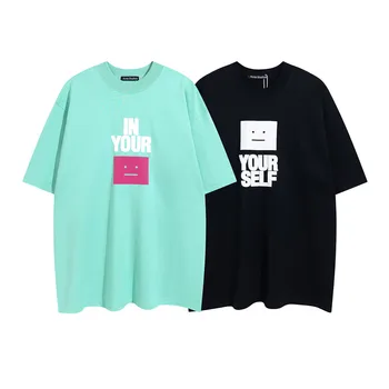 Akné studios Funny T-shirt T Shirt Mužov Tričko Bavlnené Tričká Topy Harajuku Nadrozmerná Ležérne oblečenie