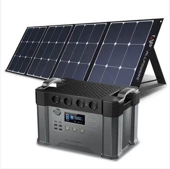ALLPOWERS Prenosné elektrické Stanice 1500Wh Solárny Generátor, 4X2000W (Vrchol 4000W) AC Zásuvky S 140W / 200W Skladacia Solarpanel