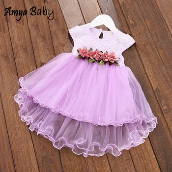 AmyaBaby Baby Girl Šaty Flower Princess 1. Narodeniny Šaty Milé Dievčatá Oblečenie Baby Girl Letné Šaty Dieťa Oblečenie
