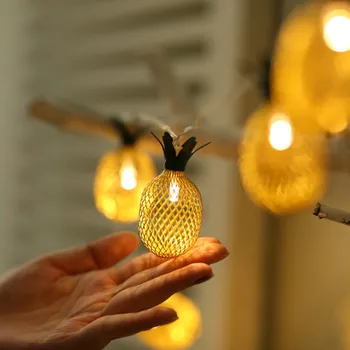 Ananás Lampa String Kovové Ovocie String Lampa pre Dovolenku Vianočné Svetlo Miestnosť, Záhradné Dekorácie Svietidlo Svietidlo Nordic Štýl