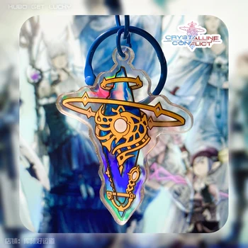 Anime Hry Final Fantasy XIV FF14 Cartoon Akryl Cosplay Crystal Keychain Školské tašky Carm Prívesok Cosplay Keyring Vianočný Darček