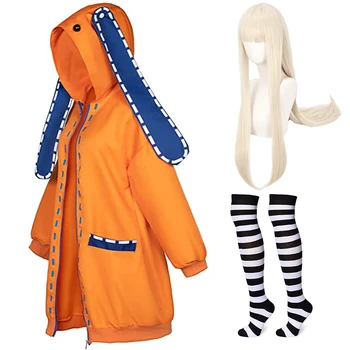 Anime Kakegurui Yomoduki Runa Cosplay Kostýmy S Kapucňou, Vášnivý Hráč Hoodies Parochňu Ponožka Vyhovovali Halloween Kostým