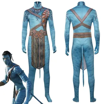 Avatar 2 Spôsob Vody Jake Sully Cosplay Kostým Úlohu Hrať Jumpsuit Halloween Karnevalové Oblečenie Pre Mužov, Chlapcov Deti