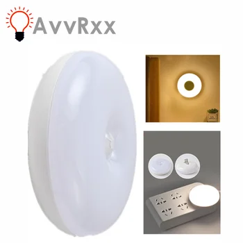 AvvRxx Kolo Pohybový Senzor LED Nočné Svetlo USB konektor Kabinetu, Nočné Lampy, Nočné Svetlá Pre Spálne Domov, Skrine, Osvetlenie
