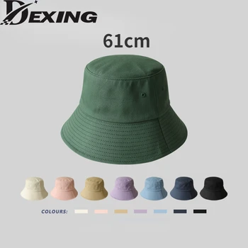 Bavlna Priedušná Veľké Vedierko Hat pre Mužov Bežné Ženy Jeseň v Lete Rybár Klobúk Plus Veľkosť Farbou Bob Panama Spp