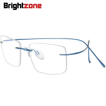 Bez obrúčok Muž IP elektrolyticky pokrývajú Ultra Ľahké Čistý B Titanium Frameless Rxable Predstavenie Optické Rám Sklá Okuliarov, Rámov Oculos