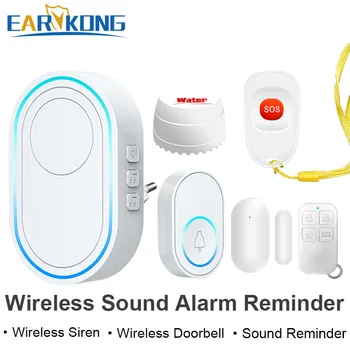 Bezdrôtové home security alarm pripomienka otvorené dvere detektor úniku vody, alarm zvonček zvuk nastaviteľné 433MHz Nezávislé