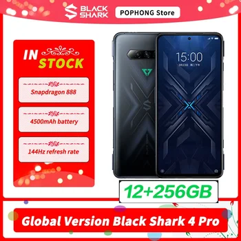 Black Shark 4 Pro Globálna Verzia 12 GB 256 GB Herné Mobilný Telefón 6.67 palcový 144Hz AMOLED Snapdragon 888 Octa-Core 120W Rýchle Nabitie