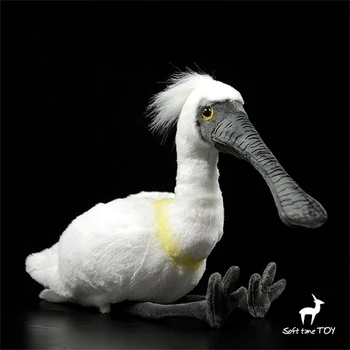 Black-stretávajú Lyžičiare Vysokou Vernosťou Anime Roztomilý Egrets Heron Plushie Platalea Drobné Plyšové Hračky Realisticky Zvieratá Simulácia Dary