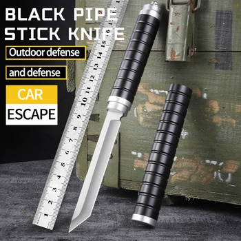 Black vozidla obrany zbraň vonkajší obranný nôž, lovecký nôž na prežitie nôž pevnou čepeľou stick stredné nôž taktický nôž