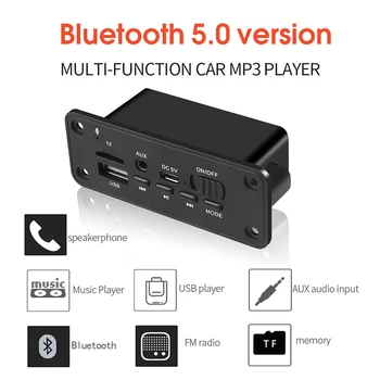 Bluetooth-kompatibilné 5.0 Prehrávač MP3 Dekodér Dosky 2 X 3W Reproduktor Auto FM Rádio Modul 5V TF USB, AUX Audio Pre Auto Handsfree