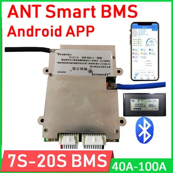 Bluetooth Smart ANT BMS 7S -24S 16S 20S 40A 100A Lítiové Batérie, Ochrana Správnej Rovnováhy Li-ion lifepo4 LTO 24V 48V 60V 72V 84V