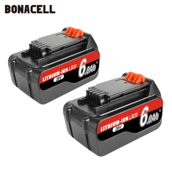 Bonacell 18V/20V 6000mAh Li-ion Nabíjateľnú Batériu Nástroj Náhradné Batérie pre BLACK & DECKER LB20 LBX20 LBXR20 L50
