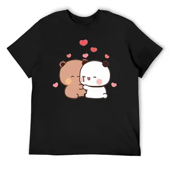 Broskyňa A Goma Mochi Medveď Pár Tričká Muži Ženy 100% Bavlna Úžasné T-Shirt Posádky Krku Tričká Krátky Rukáv Topy Plus Veľkosť