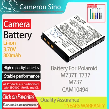 CameronSino Batérie pre Polaroid M737T T737 M737 hodí Polaroid CAM10494 Digitálny fotoaparát 800mAh Batérie 3.70 V Li-ion Čierna