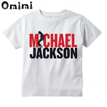 Chlapci/Dievčatá MJ Michael Jackson Vytlačené T Shirt Deti Bežné Krátky Rukáv Topy detské Zábavné Biele Tričko