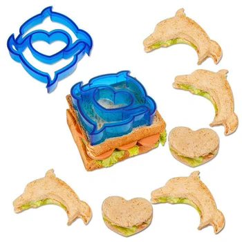 Chlieb Plesne Fréza Tvorivé Roztomilý Star Zvieratá Tvar Sandwich Toast Cookie Plastové Formy Raňajky Rezanie Pečiva Nástroje Dekor