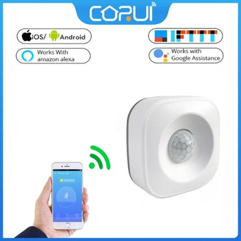 CoRui Smart Google Domov IFTTT Hlasový Asistent Pracovať Samostatne Pre Smart Home Security Protection Infračervené Alarm Detektor