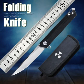 D2 ocele G10 rukoväť self-defense taktické skladací nôž vonkajšie prežitie pevný nôž prenosné ovocie nôž Vianočný darček nôž