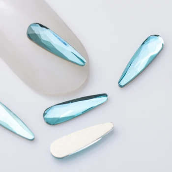 Dažďová kvapka 2x6/3x10mm Akvamarín 20PCS Crystal Nechtov Diamond Nail Art, Kamienky Pre 3D Nechty Umenie Dekorácie Dodávky Drahokamu