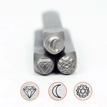 Diamond/Srdcovej Čakry/Mesiac Dizajn Pečiatky,písmená DIY Náramok/šperky, symboly ocele pečiatka,6mm