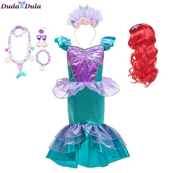 Dieťa Dievča, Malá Morská Víla Princezná Šaty Ariel Cosplay Kostýmy Pre Deti Do Súpravy Deti Oblečenie Letné Strana
