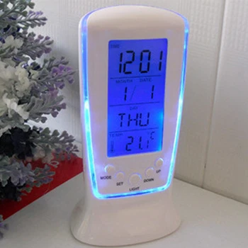 Digitálny Kalendár Teplotu, LED Digitálny Budík s Blue Back light Elektronický Kalendár Teplomer Led Hodiny S Časom